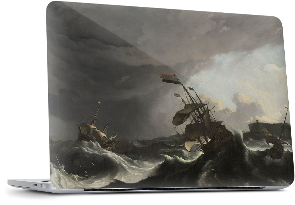 Warships During a Storm MacBook Skin