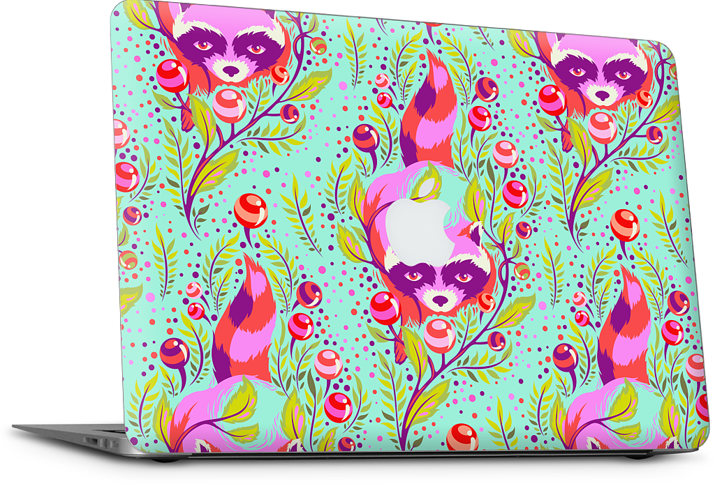 Raccoon Poppy MacBook Skin