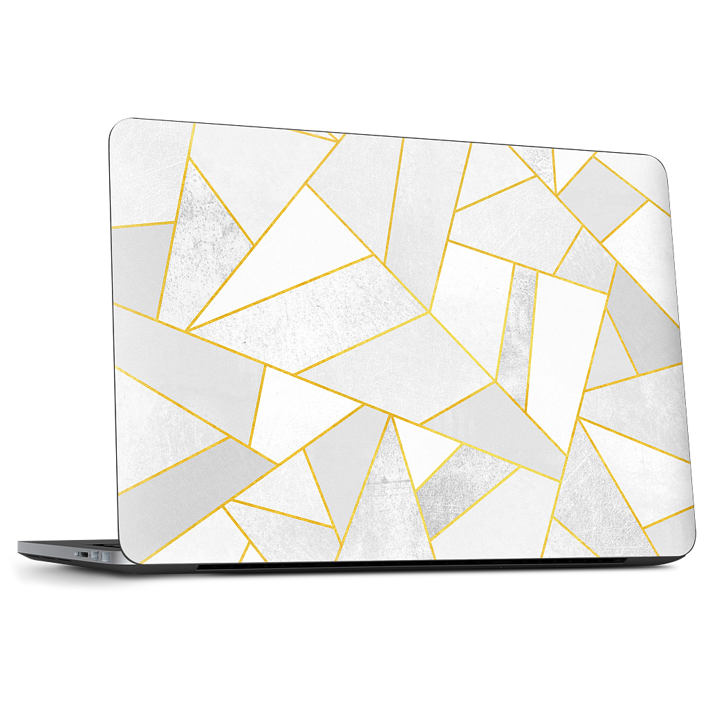 White Stone / Golden Lines Dell Laptop Skin