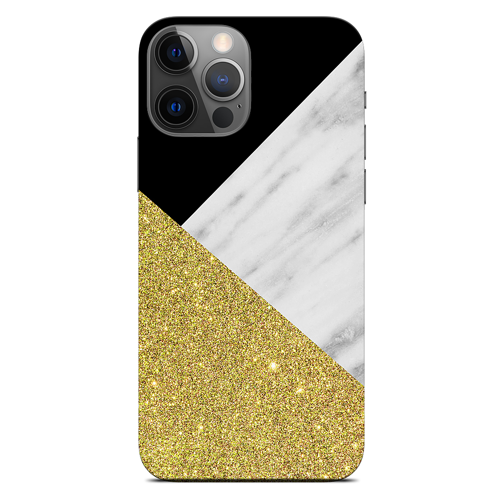 Gold and Real Italian Marble Collage iPhone Skin