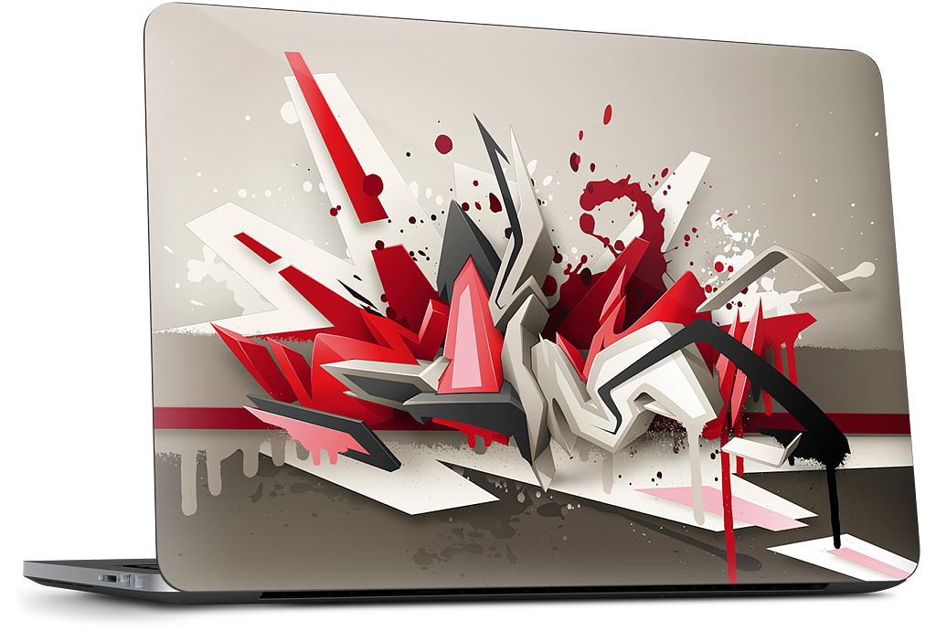 Red Metal Dell Laptop Skin