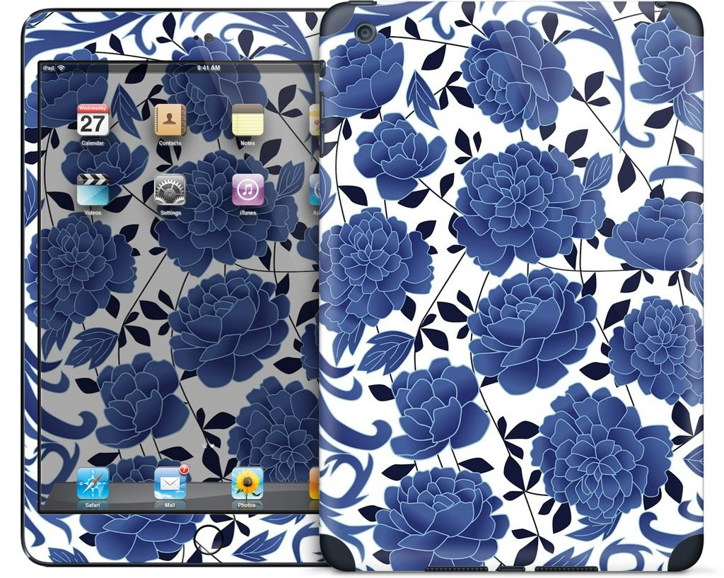 Blue flowers iPad Skin