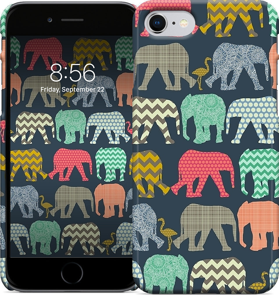 baby elephants and flamingos iPhone Case