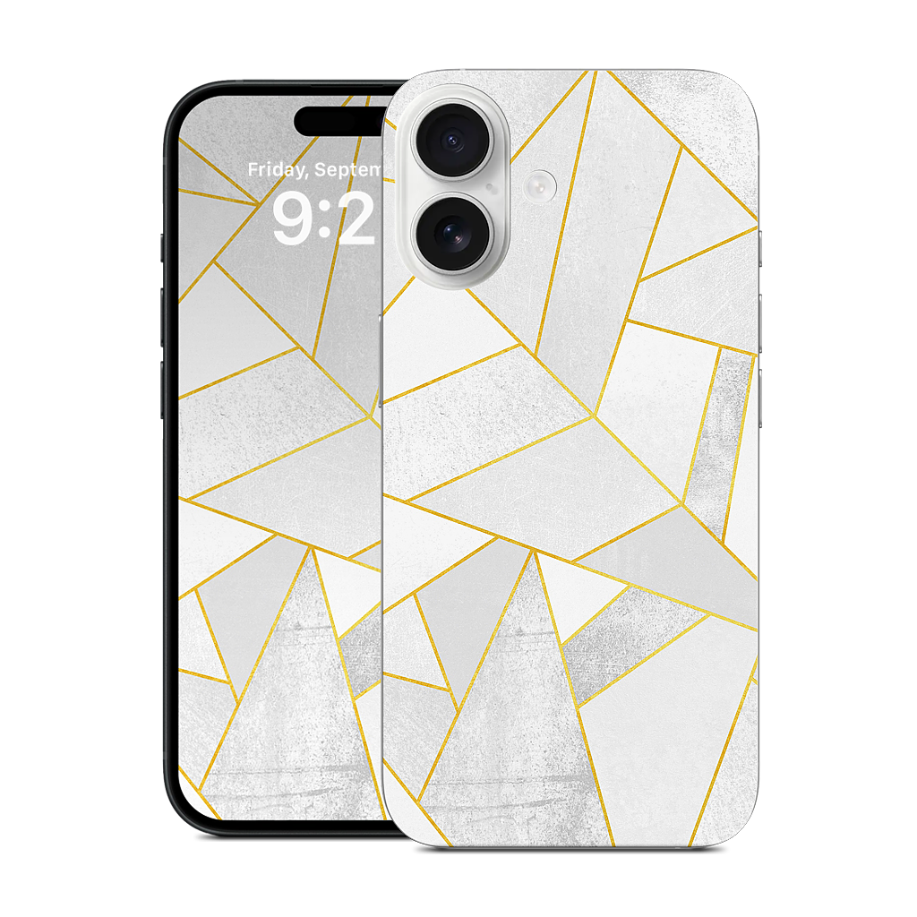 White Stone / Golden Lines iPhone Skin