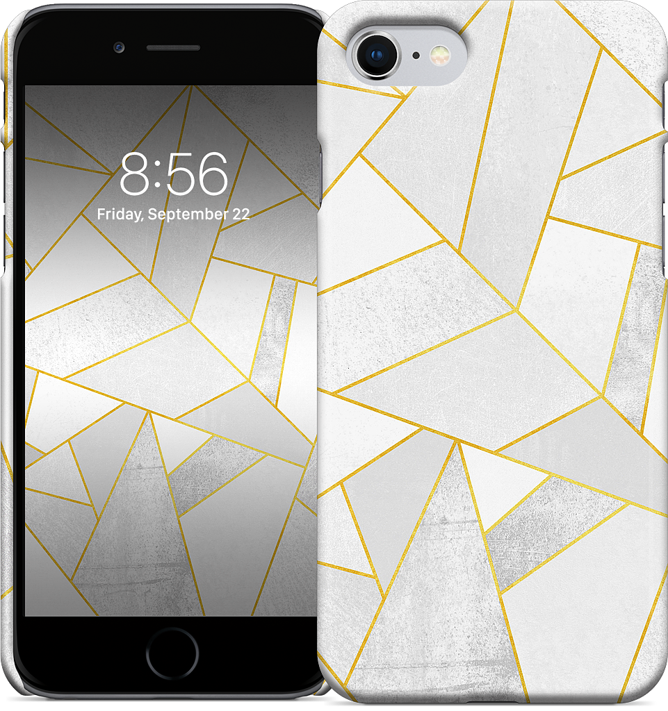 White Stone / Golden Lines iPhone Case