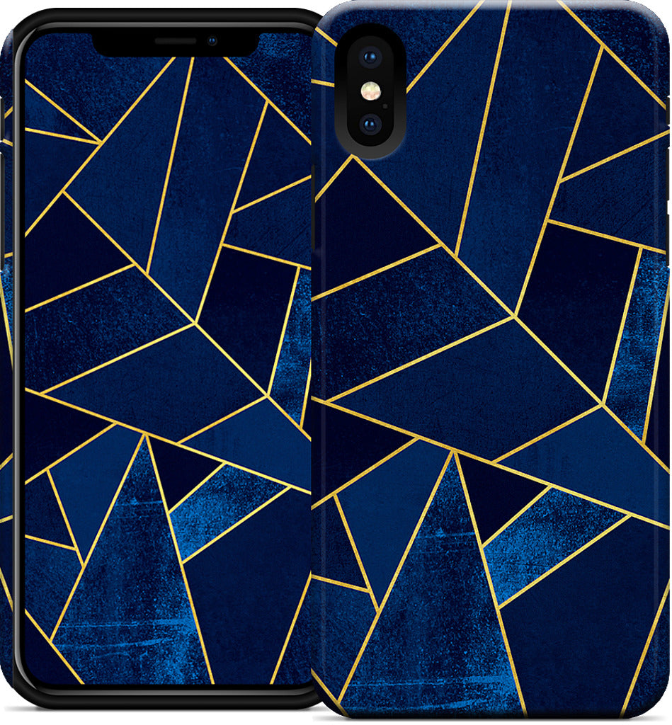 Blue Stone / Gold Lines iPhone Case