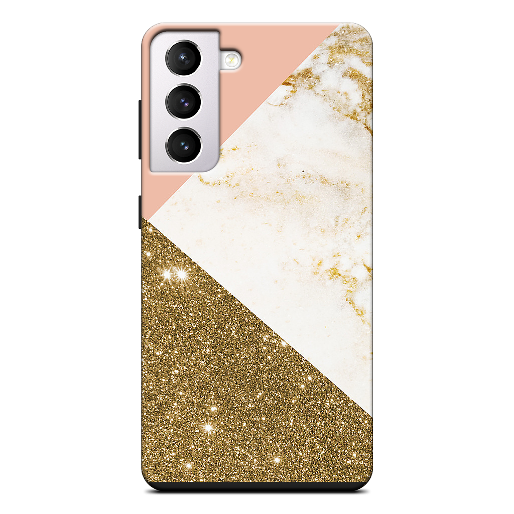 Gold Marble Collage Samsung Case