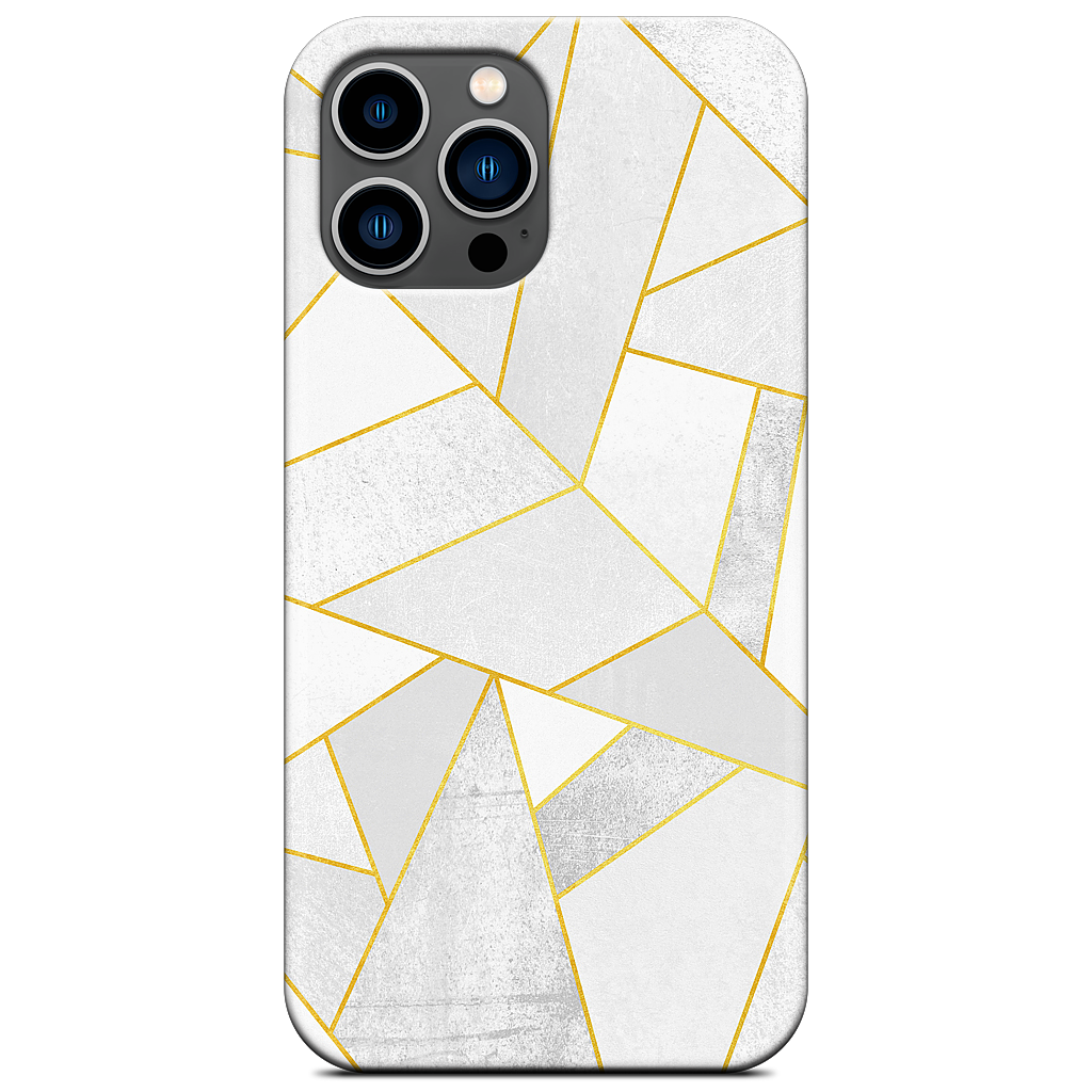White Stone / Golden Lines iPhone Case