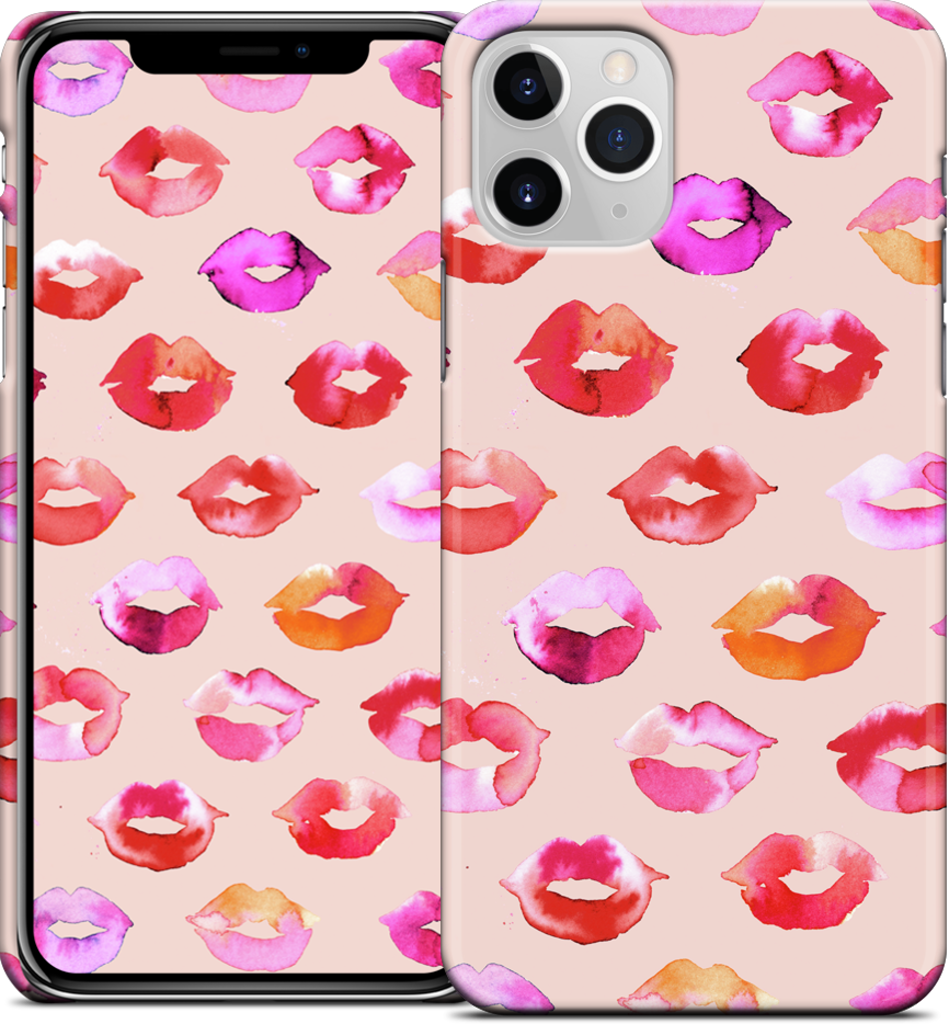 Sweet Coral Pink Lips iPhone Case