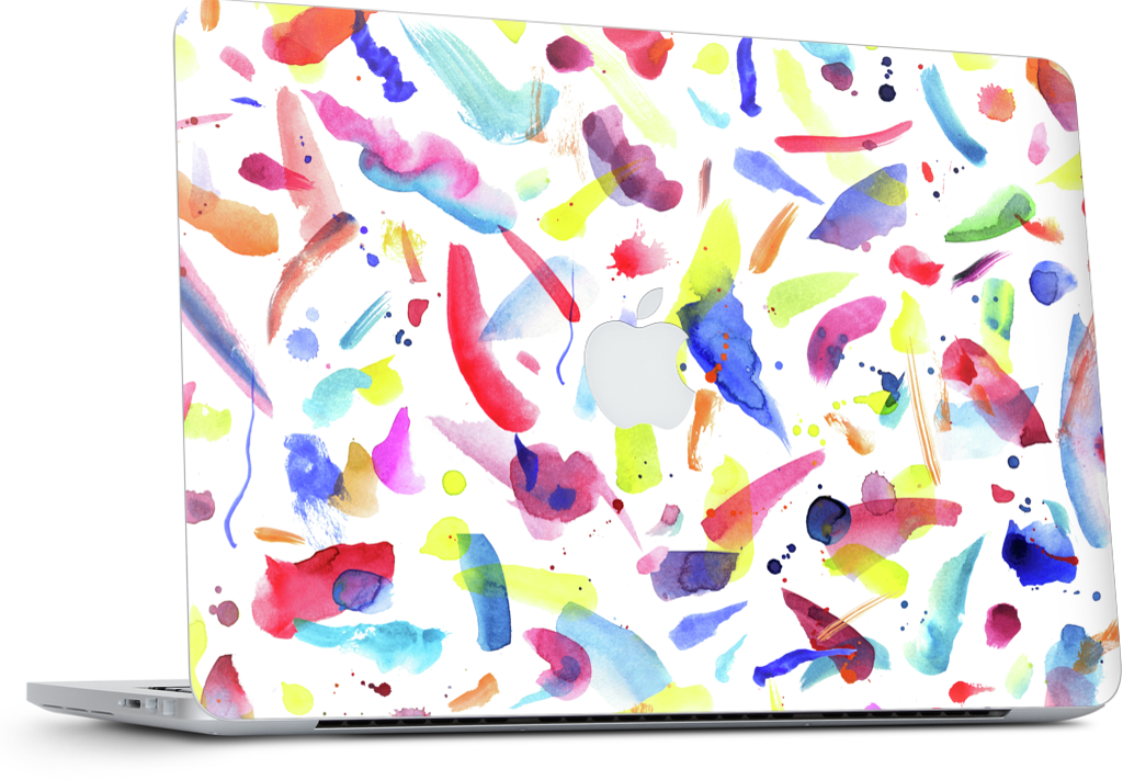 Watercolor Summer Brushstrokes MacBook Skin