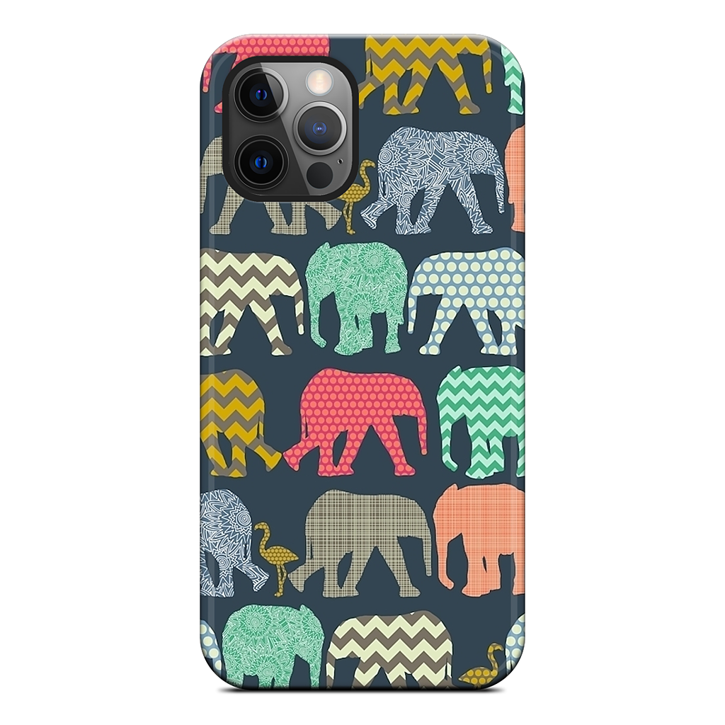baby elephants and flamingos iPhone Case
