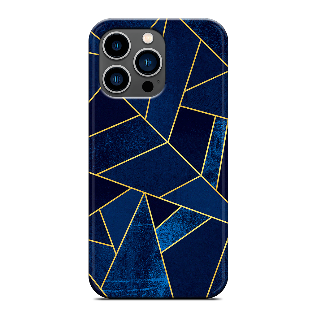 Blue Stone / Gold Lines iPhone Case