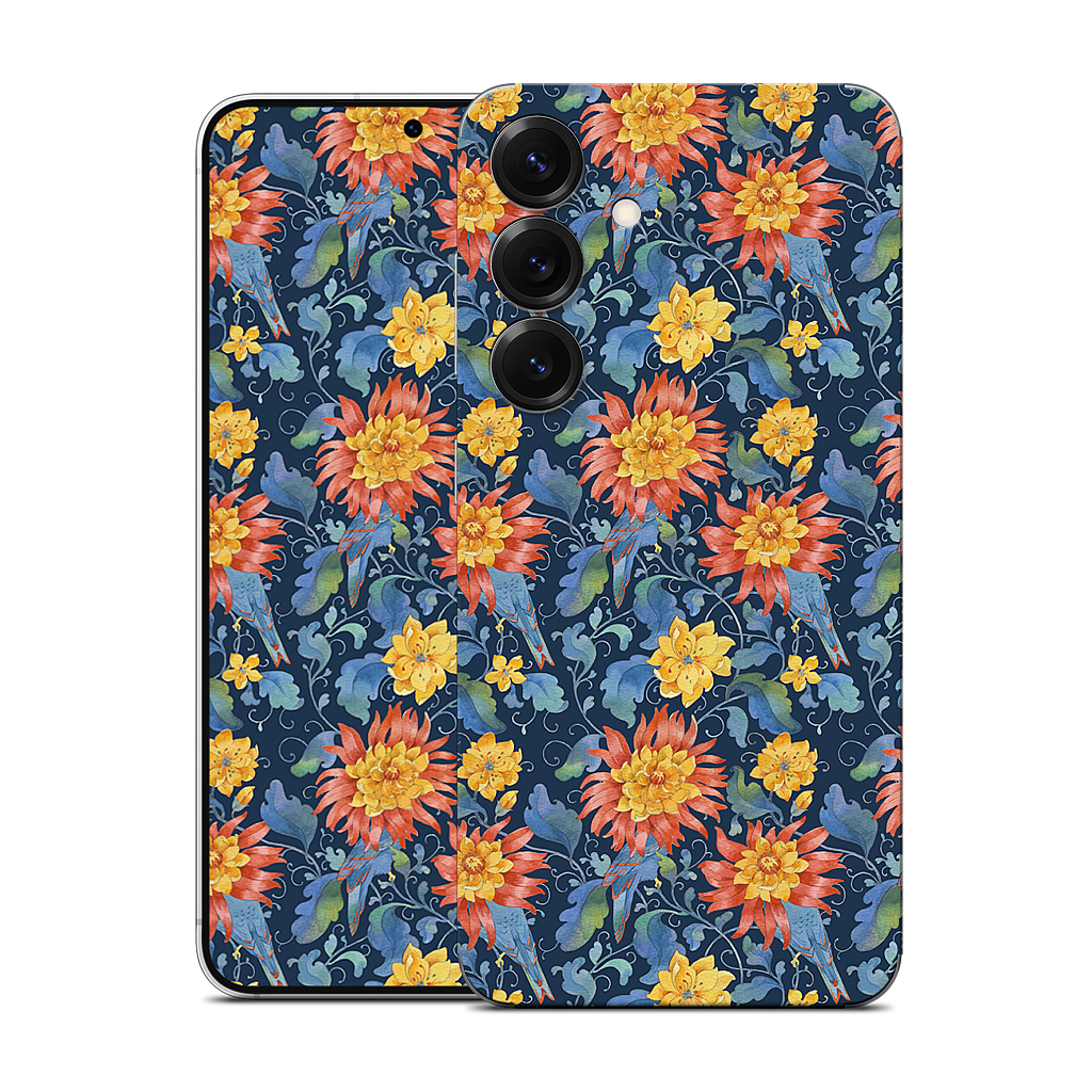 Blue Bird Pattern Samsung Skin
