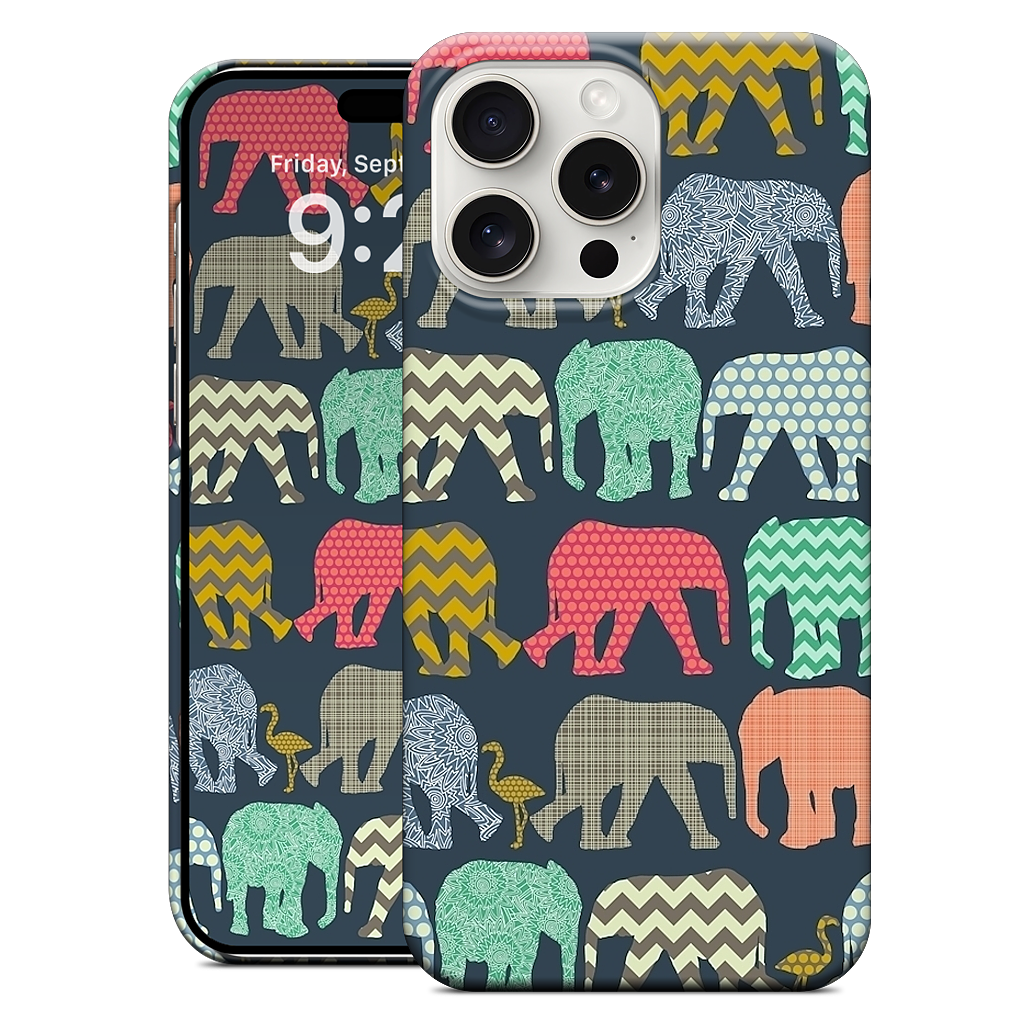 baby elephants and flamingos iPhone Case
