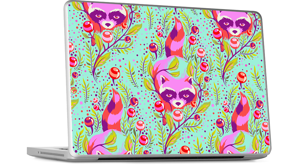 Raccoon Poppy MacBook Skin