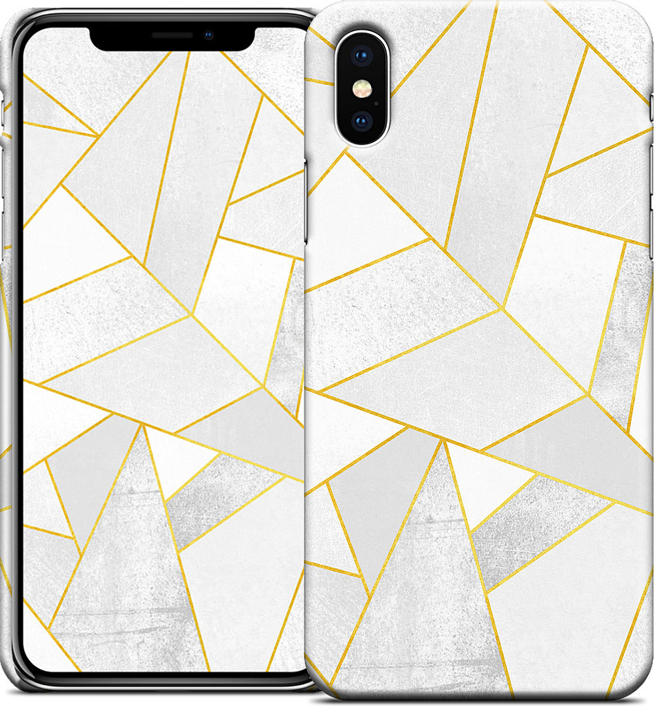 White Stone / Golden Lines iPhone Case