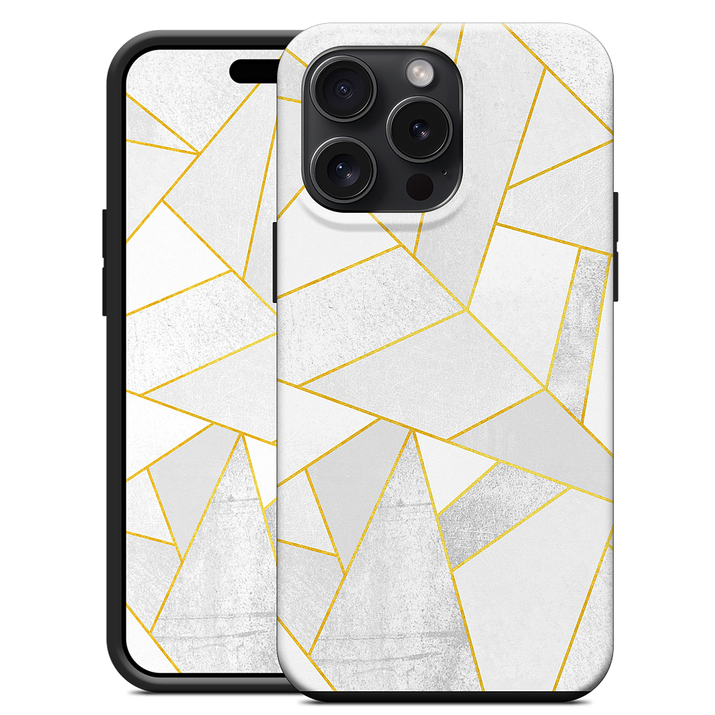 White Stone / Golden Lines iPhone Case