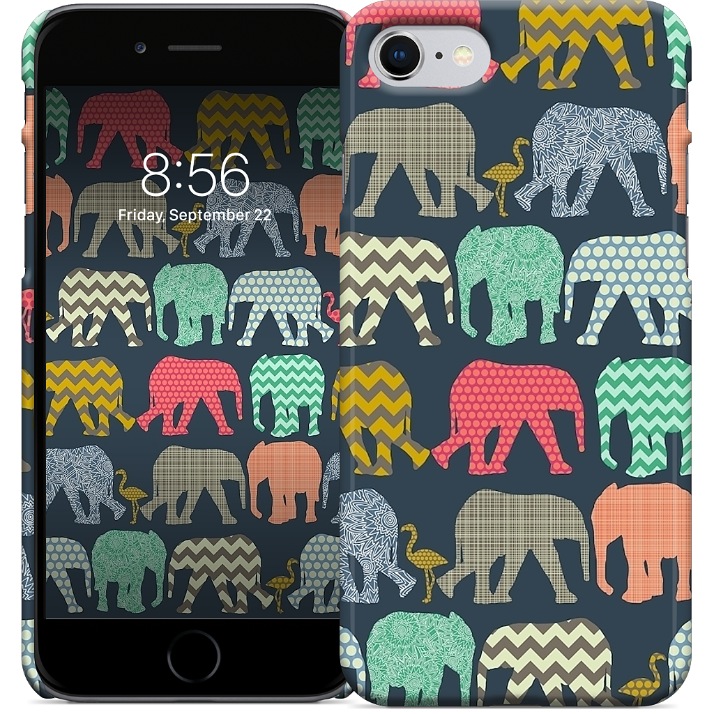 baby elephants and flamingos iPhone Case