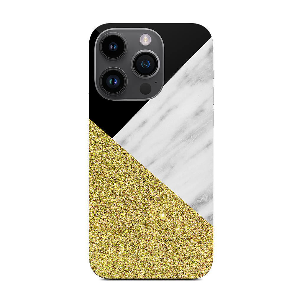 Gold and Real Italian Marble Collage iPhone Skin