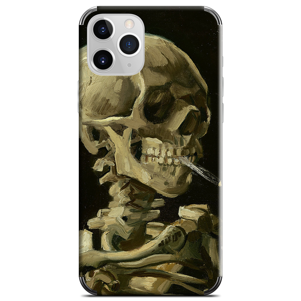 Skull of a Skeleton with Burning Cigarette iPhone Skin