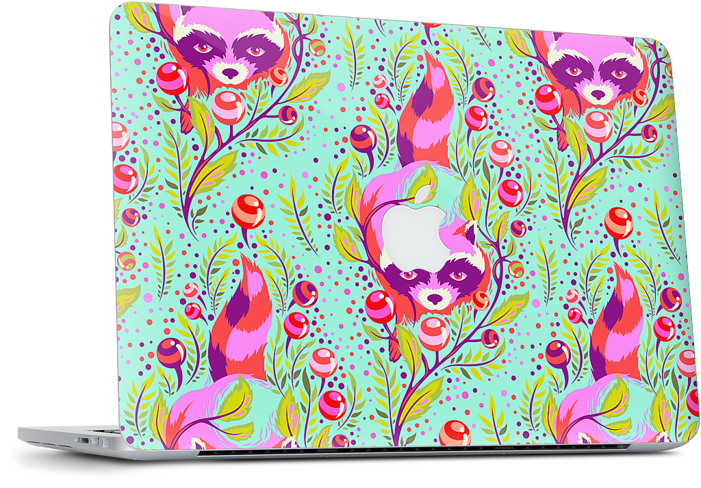 Raccoon Poppy MacBook Skin