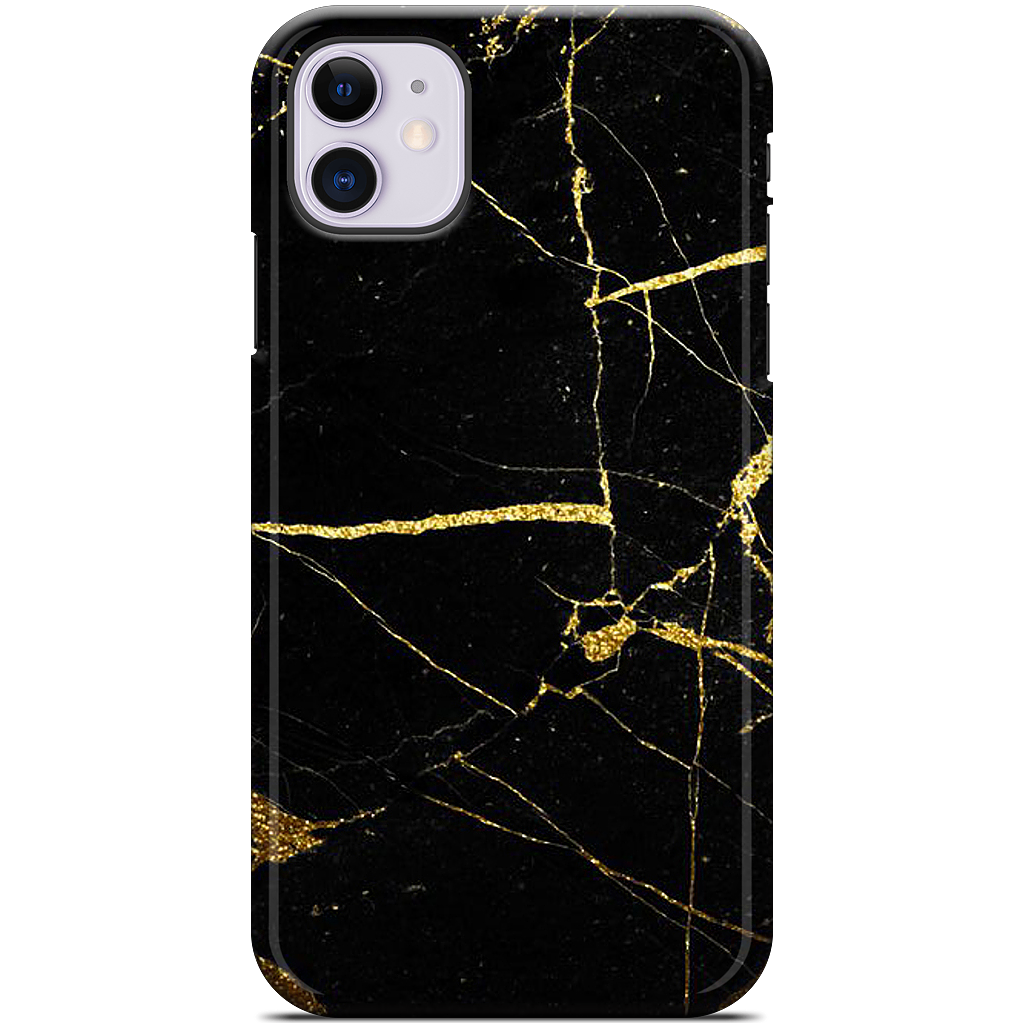 Black and Gold Marble iPhone Case