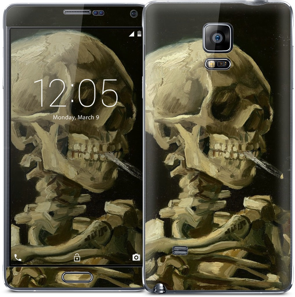 Skull of a Skeleton with Burning Cigarette Samsung Skin