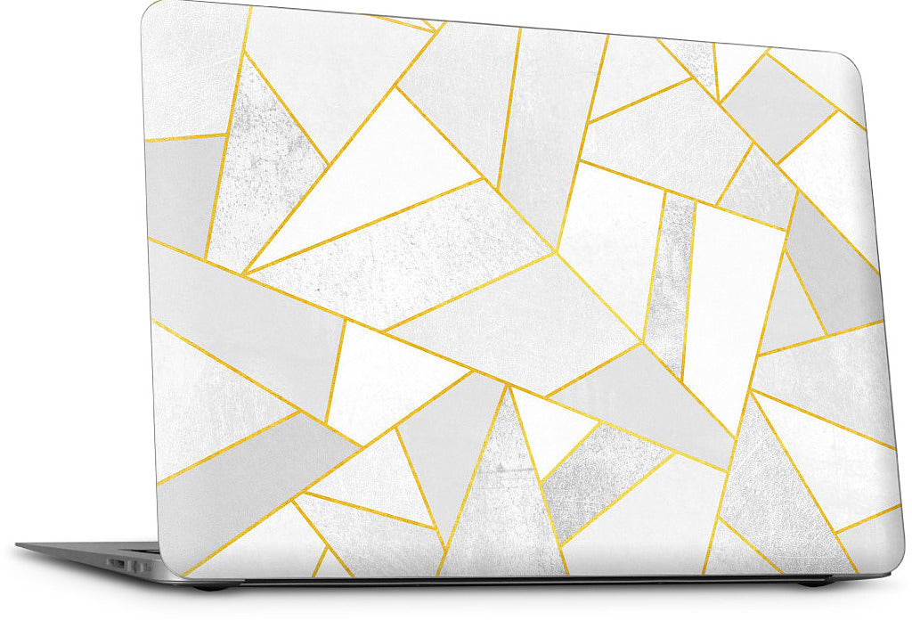 White Stone / Golden Lines MacBook Skin