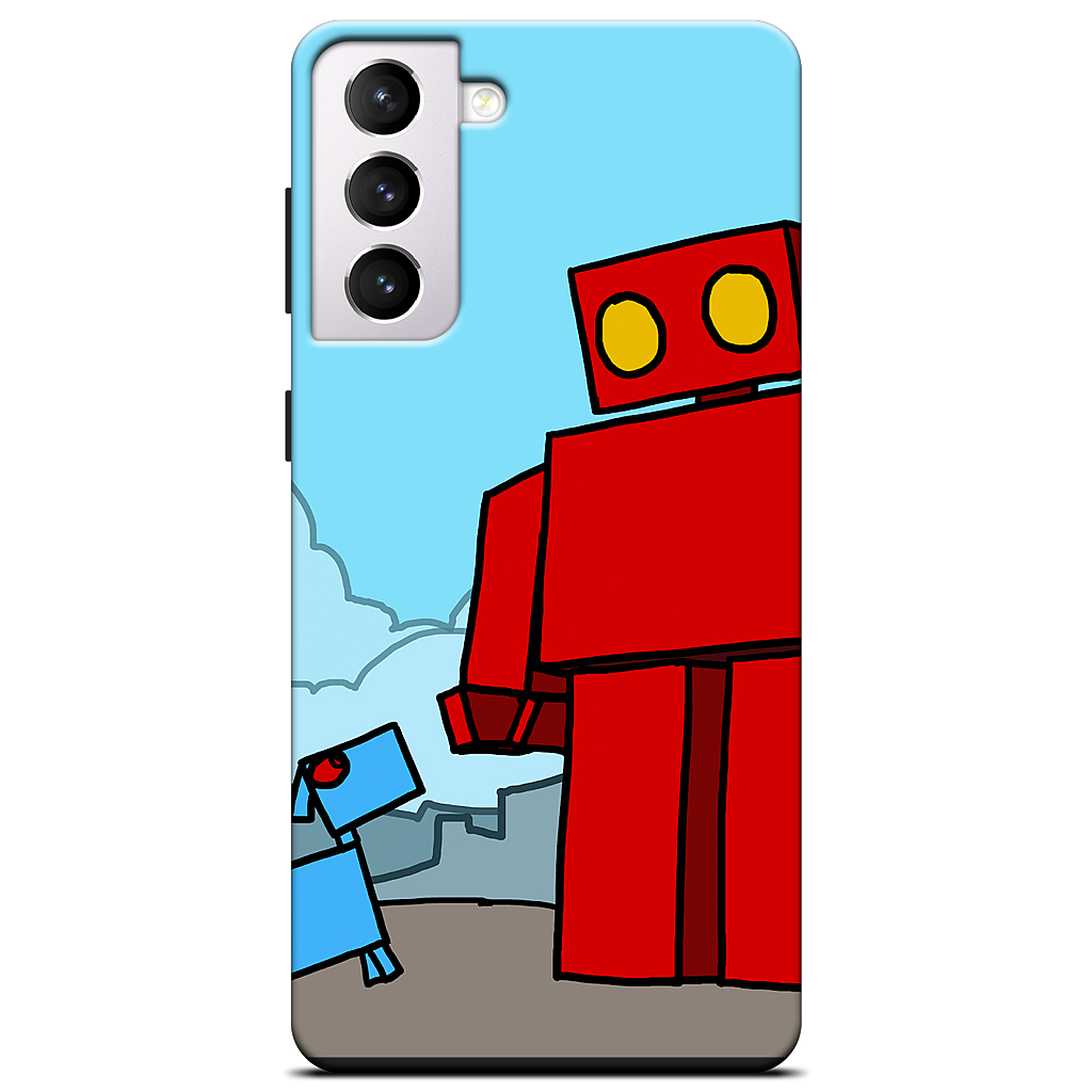 Red Robot Leaving The City Samsung Case
