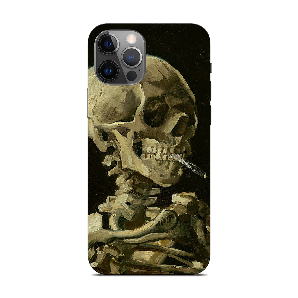 Skull of a Skeleton with Burning Cigarette iPhone Skin