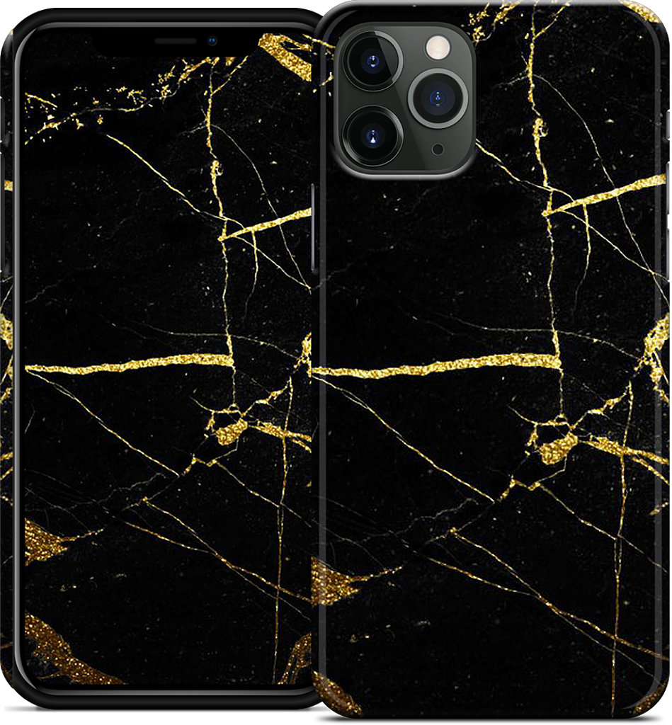 Black and Gold Marble iPhone Case