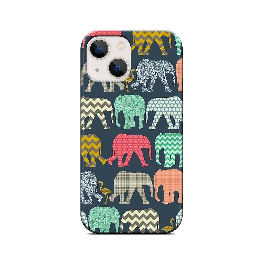 baby elephants and flamingos iPhone Case