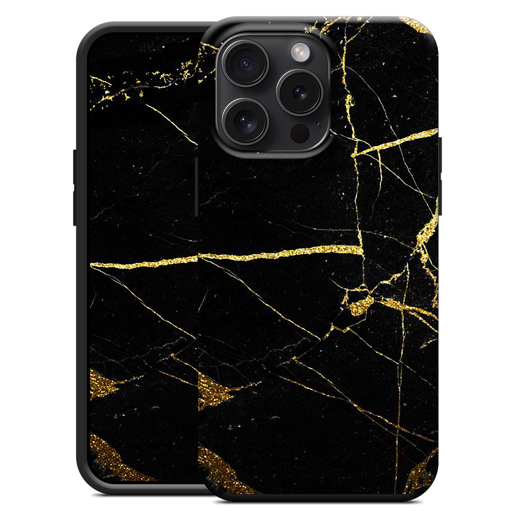 Black and Gold Marble iPhone Case