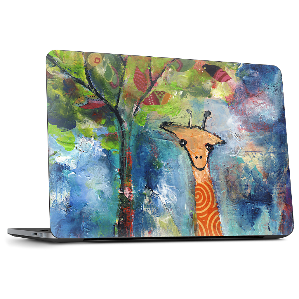 Giraffe By The Tree Dell Laptop Skin