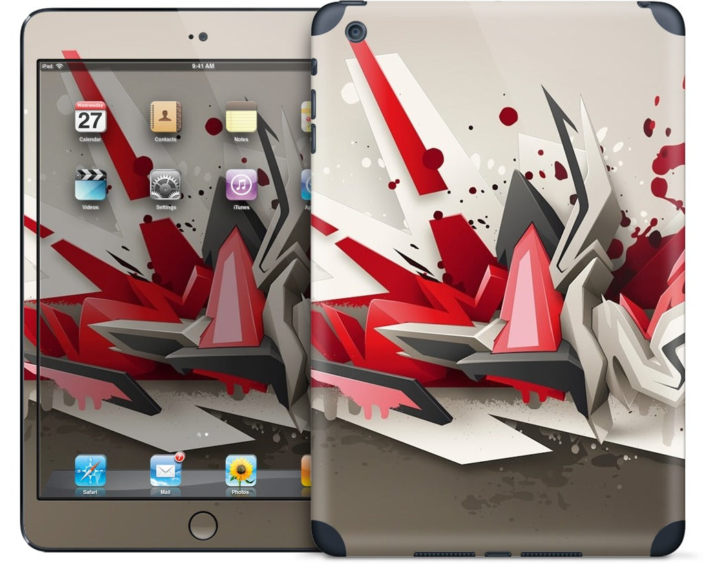 Red Metal iPad Skin