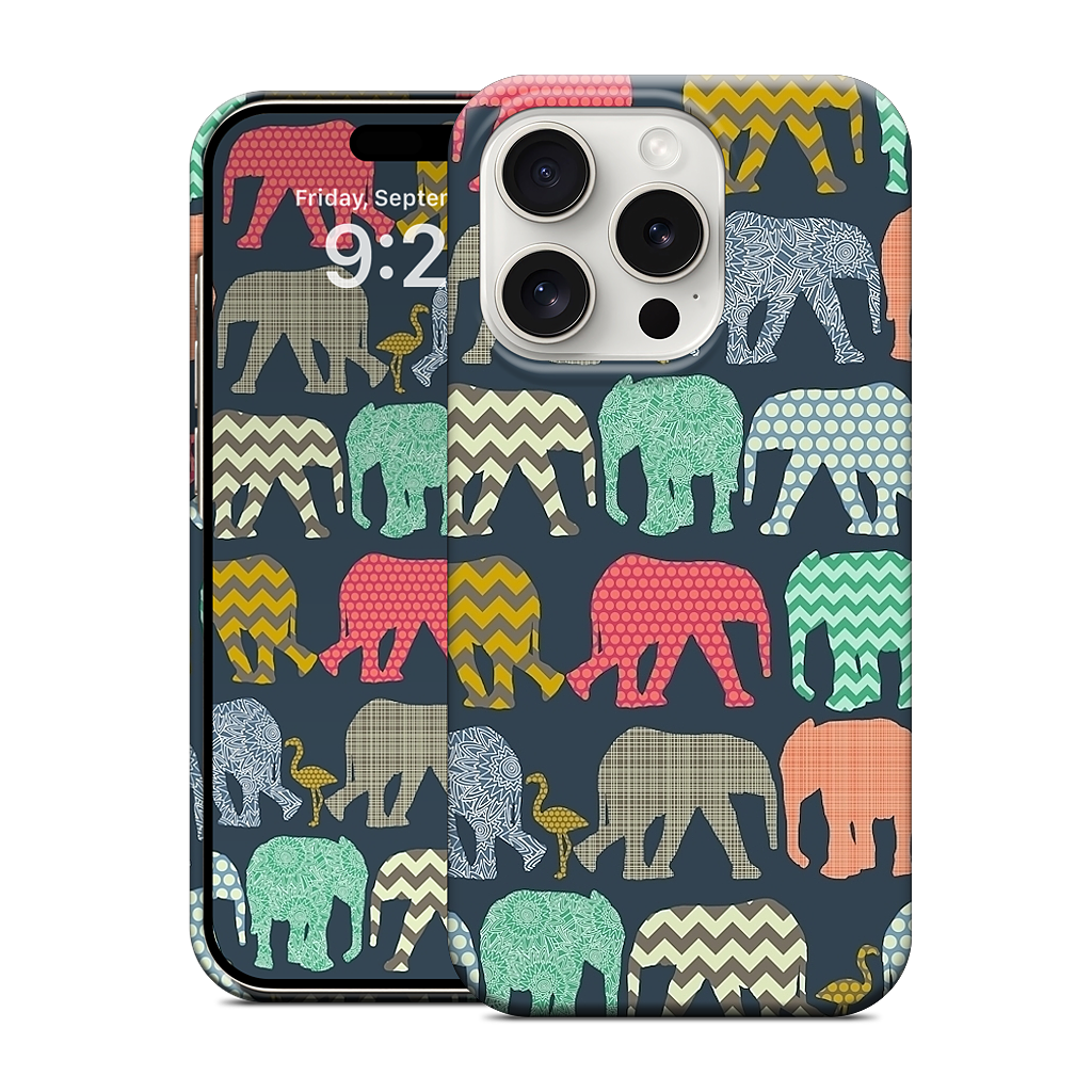 baby elephants and flamingos iPhone Case
