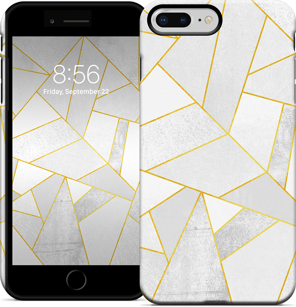 White Stone / Golden Lines iPhone Case