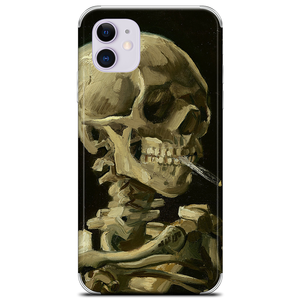 Skull of a Skeleton with Burning Cigarette iPhone Skin