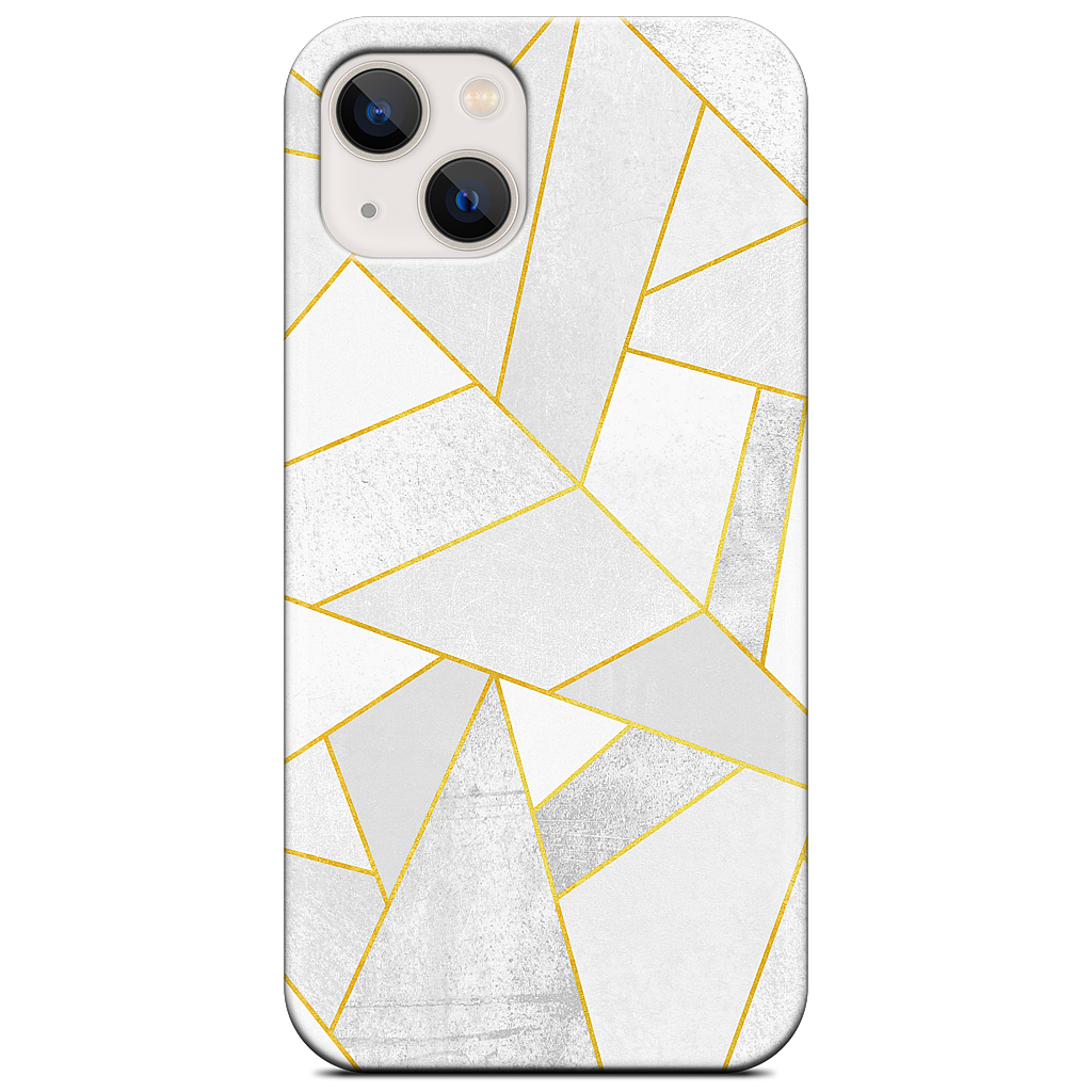 White Stone / Golden Lines iPhone Case