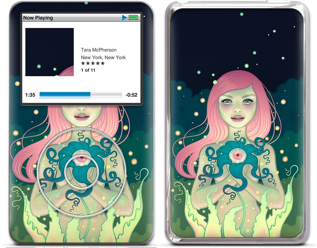 Midnight Bloom iPod Skin