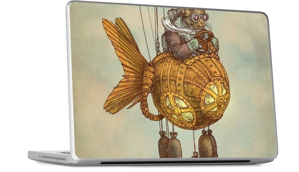 Around The World In A GoldfishFlyer MacBook Skin