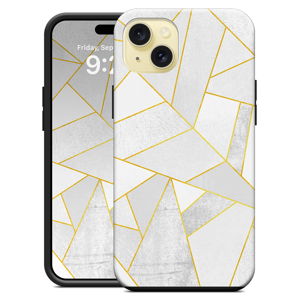 White Stone / Golden Lines iPhone Case