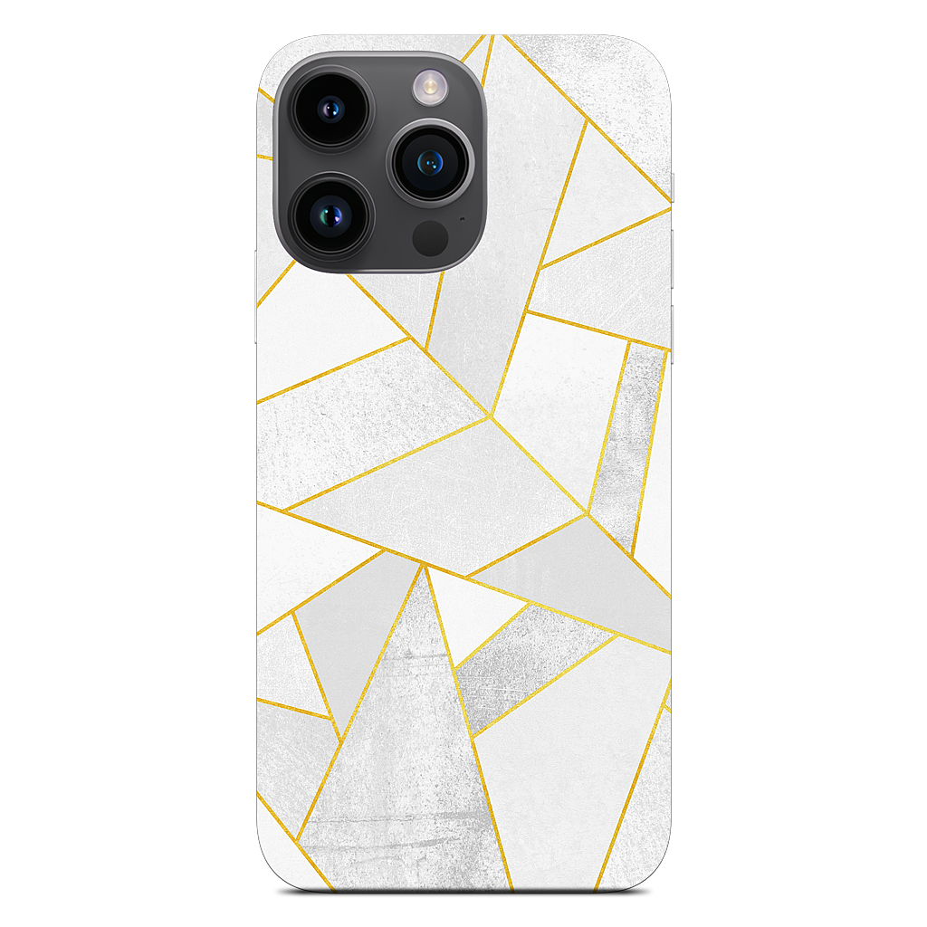 White Stone / Golden Lines iPhone Skin