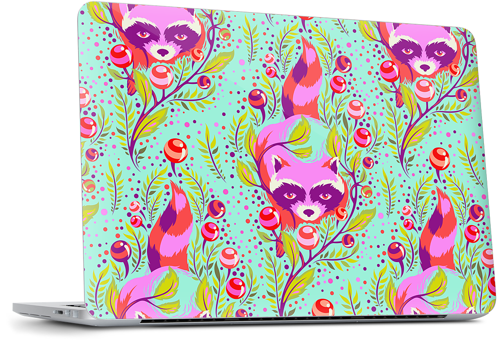 Raccoon Poppy MacBook Skin