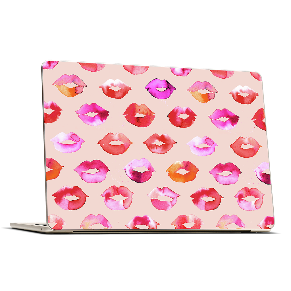 Sweet Coral Pink Lips MacBook Skin