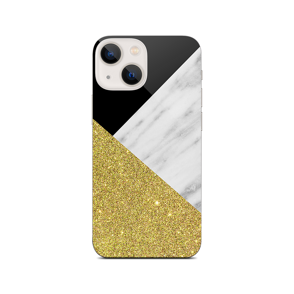 Gold and Real Italian Marble Collage iPhone Skin