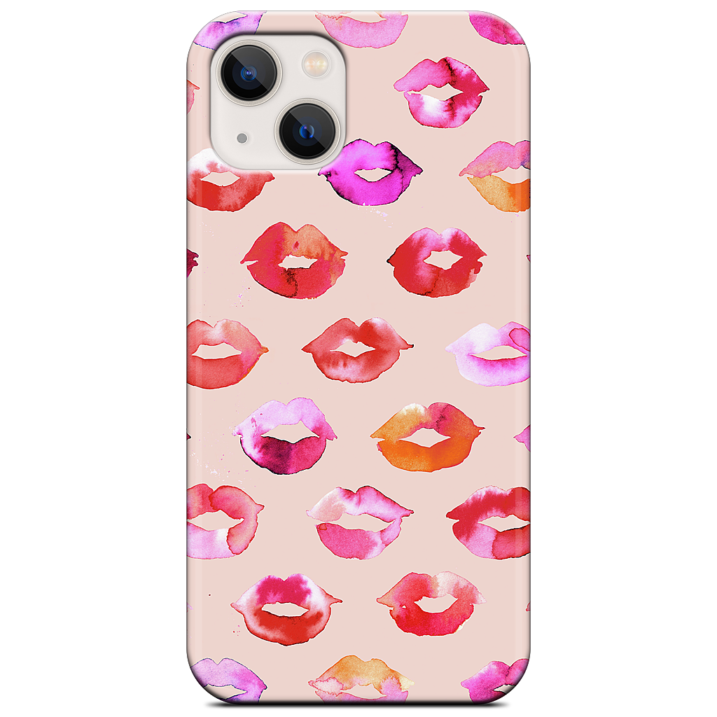Sweet Coral Pink Lips iPhone Case