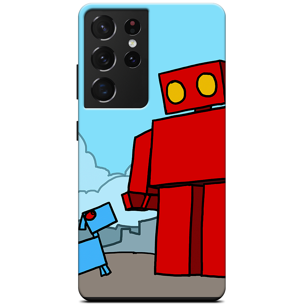 Red Robot Leaving The City Samsung Case