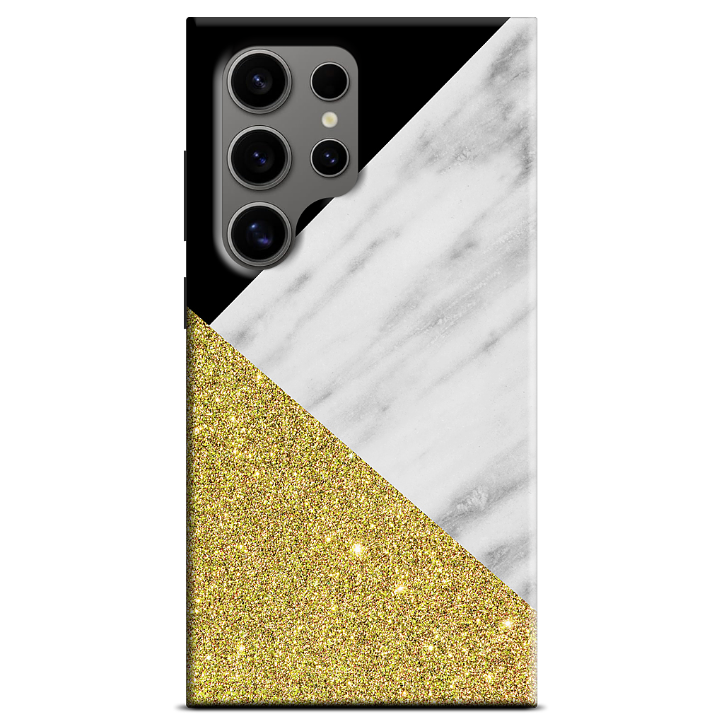 Gold and Real Italian Marble Collage Samsung Case