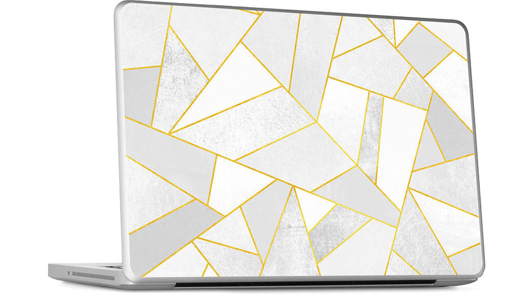 White Stone / Golden Lines MacBook Skin
